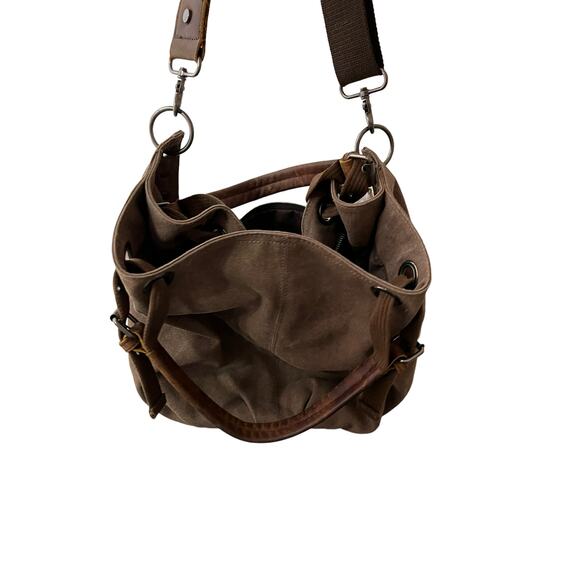 Wonder Youth Oversized brown Canvas Women’s Shoulder Bag - Picture 7 of 15